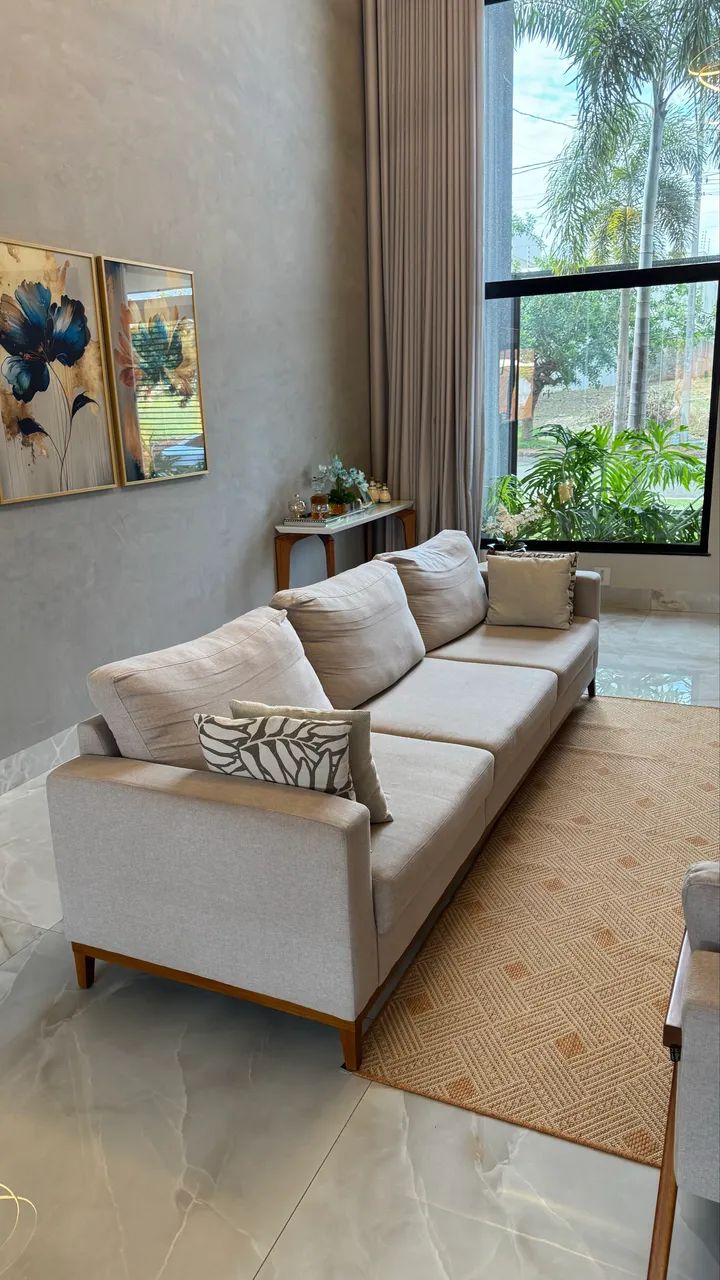 Sof á em linho + 2 poltronas  - Foto 2