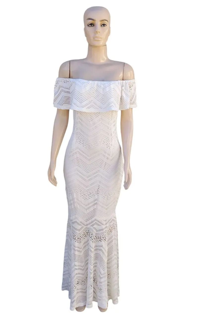 Vestido Longo Ciganinha Branca M - Foto 2