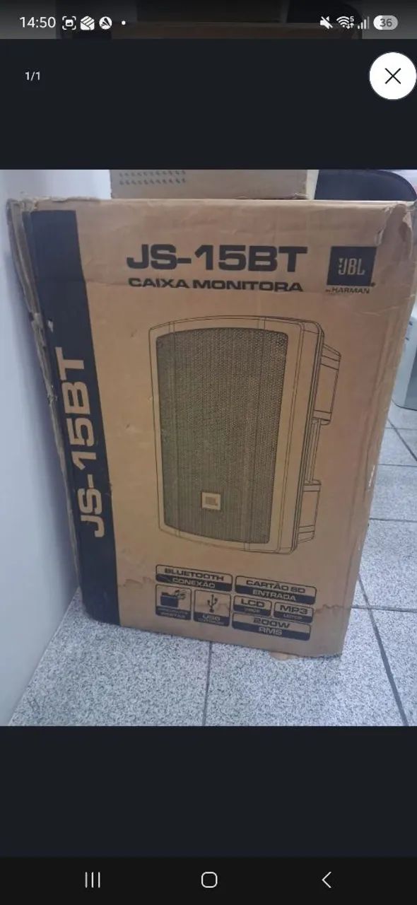 Caixa de Som JBL JS-15BT 15" - 200W RMS - Bluetooth