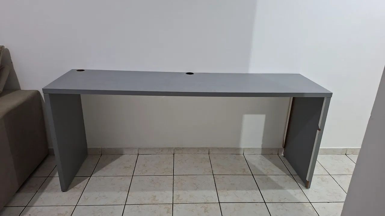 Mesa de Escritório Cinza - 1,80 m - Foto 3
