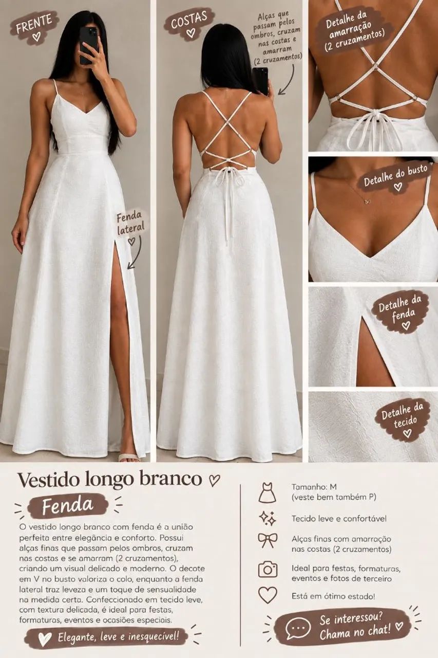 Vestido Longo Branco com Fenda ?