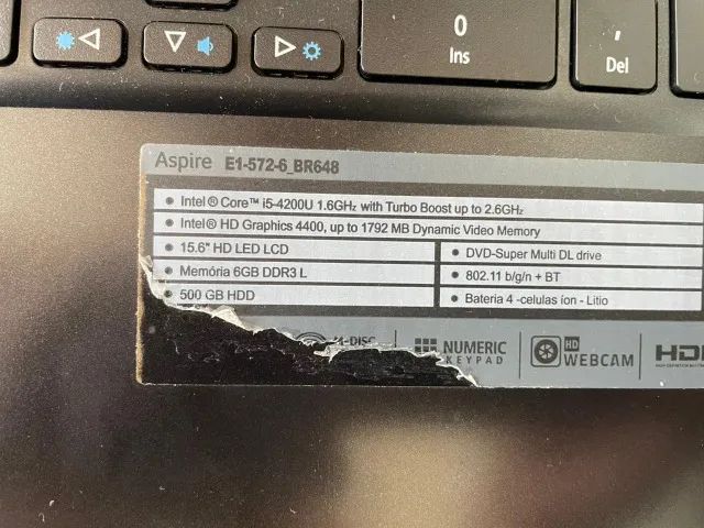 Notebook Acer Aspire E1-572-6 BR648 i5 - 6Gb - Foto 5