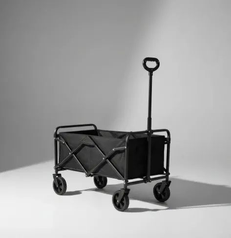 Carrinho Multiuso Para Camping 100kg Dobrável Preto - Foto 2
