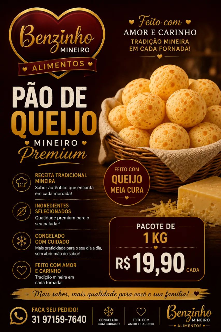 Pão de queijo congelado 