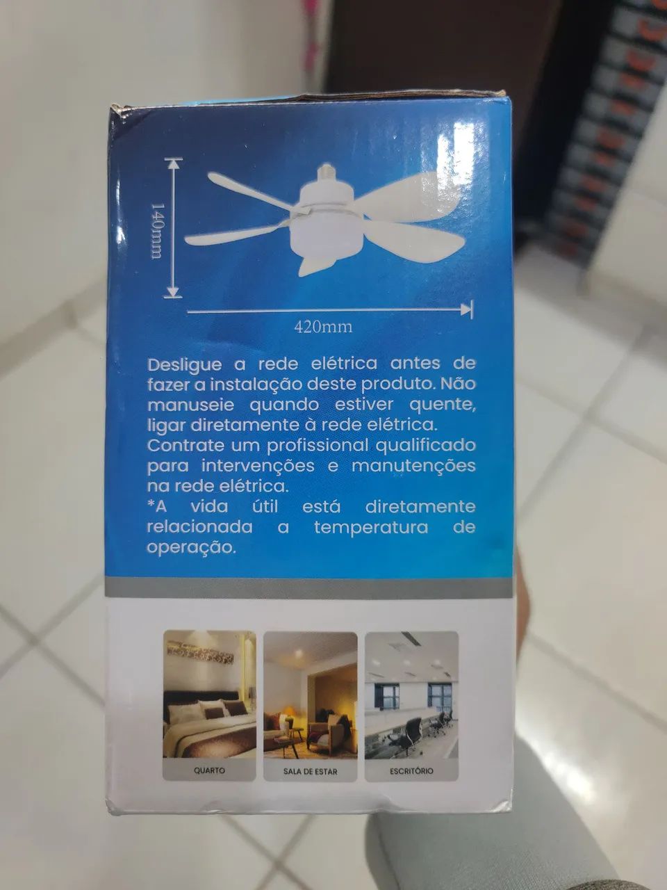 Ventilador de teto com lâmpada e controle  - Foto 2