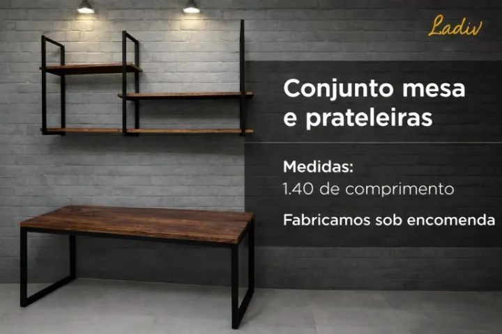 Kit mesa/estante Escritorio
