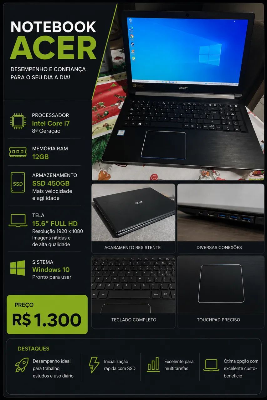 Notebook Acer I7