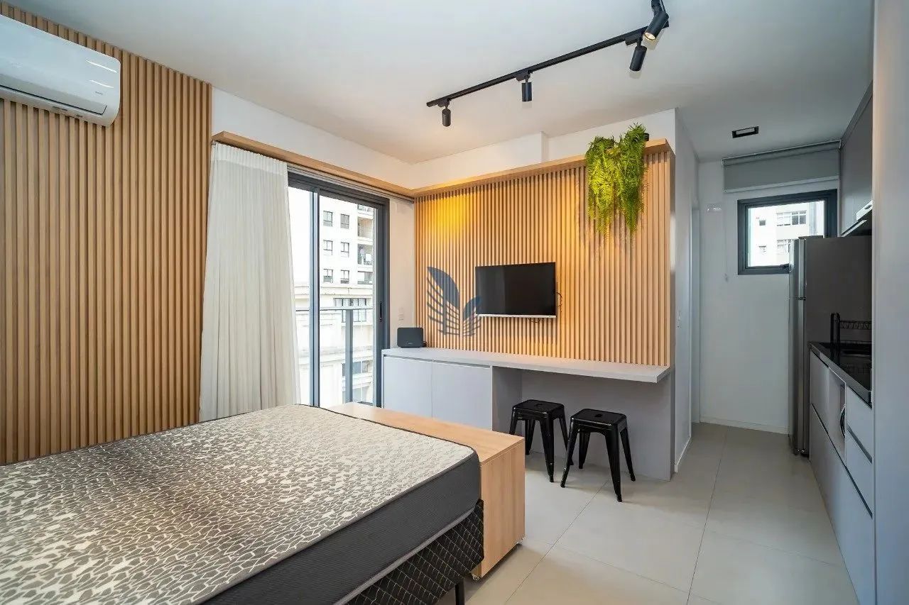 Studio mobiliado e com vaga para alugar no Condomínio Log