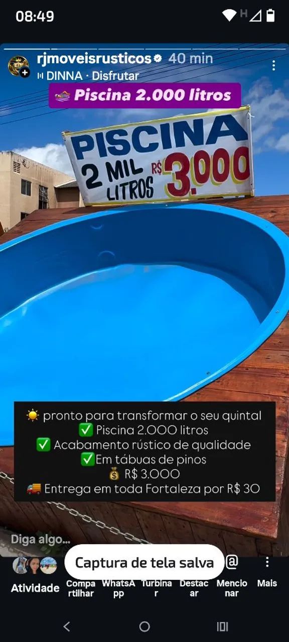 PISCINA AFORT 2 MIL LITROS COM DEK DE PINUS  - Foto 5