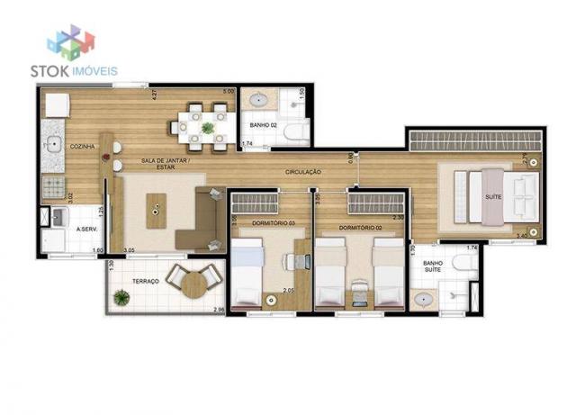 Apartamento com 3 dormitórios à venda, 67 m² por R$ 388.500 - Vila Augusta - Guarulhos/SP - Foto 2