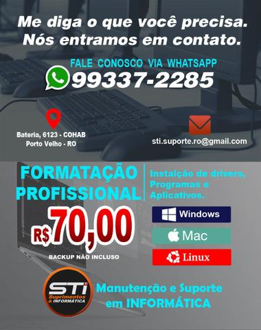 Formatação Profissional Limpeza+BKP+Antivírus 70,00