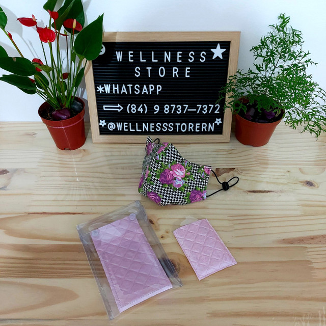 Kit Máscara com capa protetora para celular com porta-cartão personalizada - Foto 2