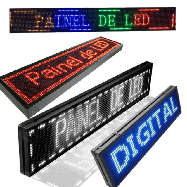 Painel Led 100x20 RGB Azul / Branco e Vermelho Varejo Novo de Alta qualidade