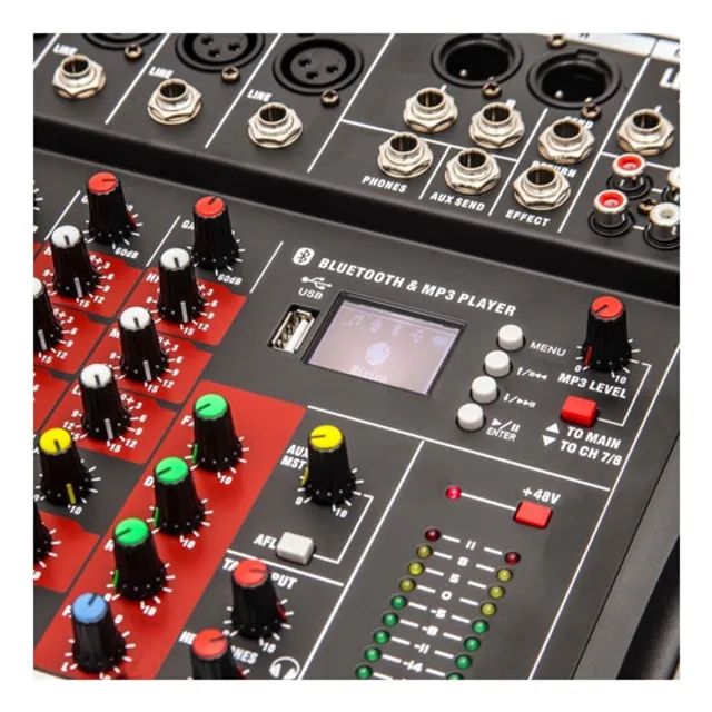 Mesa De Som 8 canais Bluetooth USB Mixer Mp3 Digital Lelong LE-711 - Foto 4