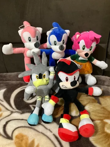 Boneco Sonic Shadow Preto 26cm Articulado Sega Coleção Caixa