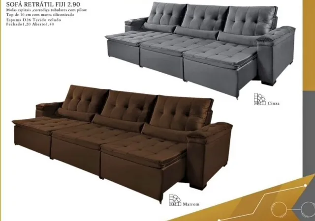 sofa retratil reclinavel em molas ensacadas madrid