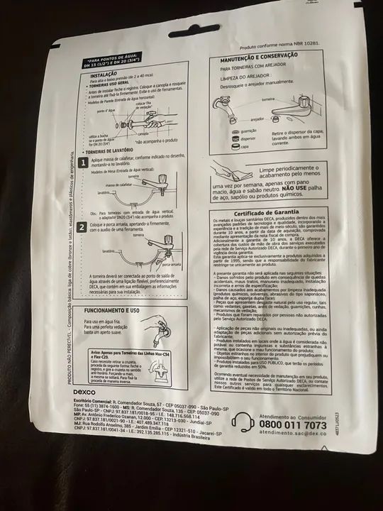 Torneira de Lavatório Mesa Bica Baixa 1198 Aspen DECA - Foto 3