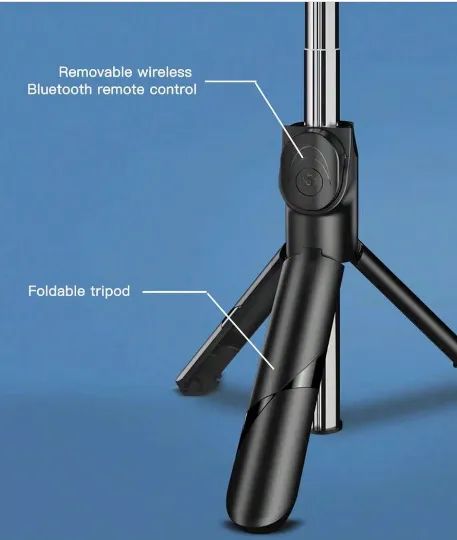 Bastão Pau de Selfie Controle Remoto Bluetooth Retrátil Suporte para Celular Tripé z843 - Foto 5