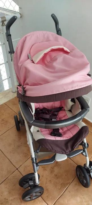 Carrinho de bebê menina da marca Peg Perego pliko p3 compact rosa - Foto 5