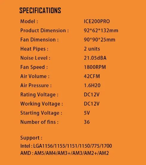 CPU Cooler AIGO ICE200 - Foto 2