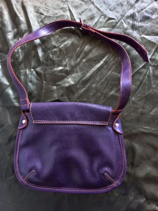 Bolsa de Couro Vintage Roxa  - Foto 3