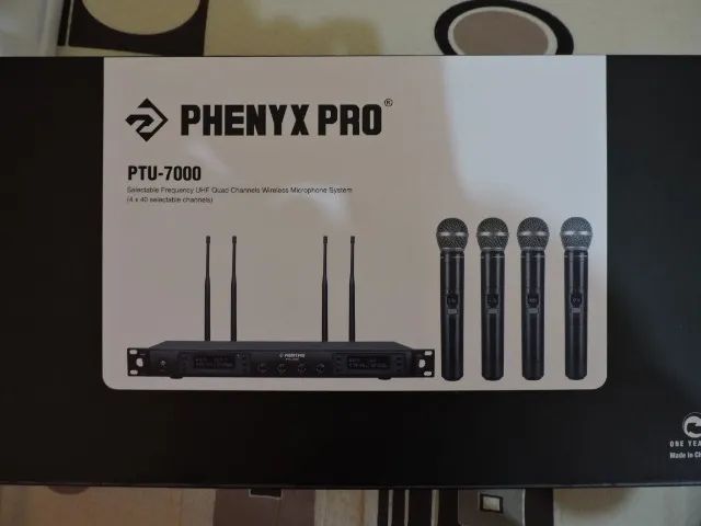 Kit de Microfone sem fio com 4 Microfones completos | Phenyx Pro PTU 7000