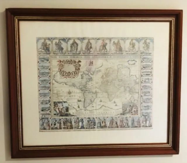Quadro decorativo mapa mundi história geografia antigo - Foto 6