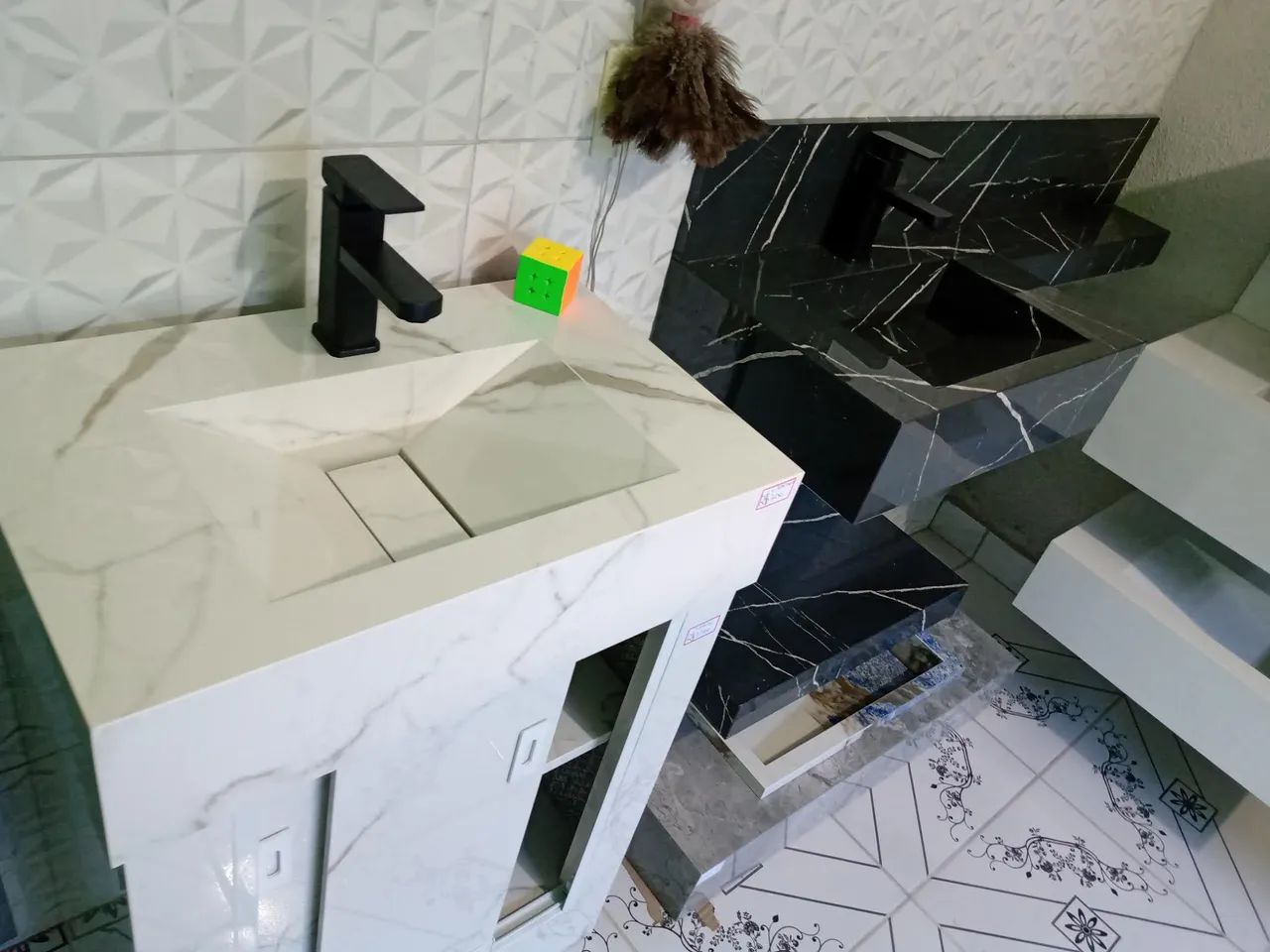 Móvel com pia em pedra de porcelanato Marmorizado (lançamento aqui na loja). - Foto 3