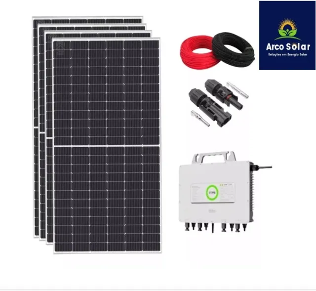 Kit Placa Solar 300kwh/mês Com Microinversor SAJ Painel Bifacial