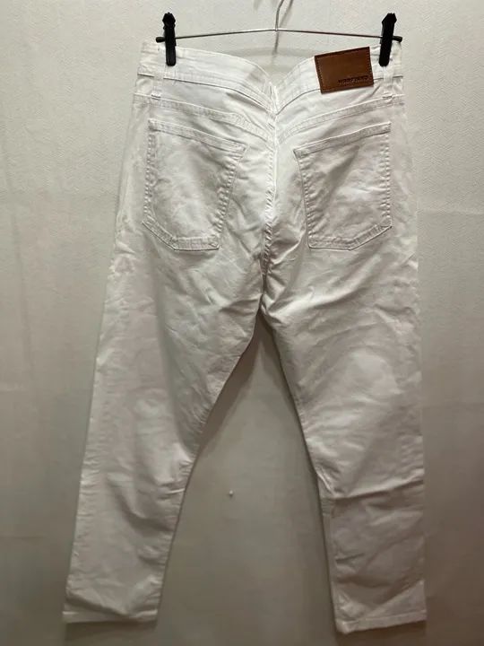 Calça branca, marfinno, modelo tradicional , tamanho 44 - Foto 5