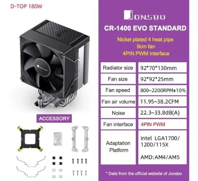 Cooler Para Processador CR-1400 Evo Jonsbo - Foto 2