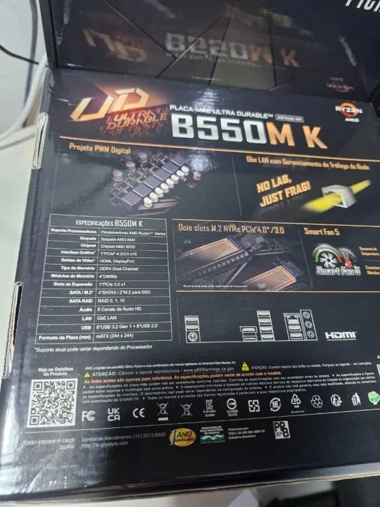 Placa Mãe b550 Gigabyte Nova 1 Ano de Garantia - Foto 4
