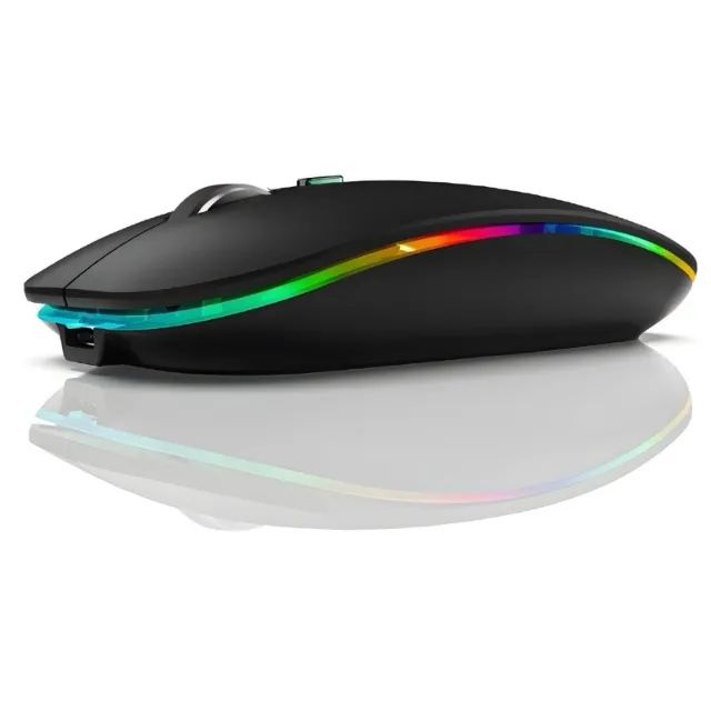 Mouse Sem Fio Recarregável Wireless Bluetooth Com Led - Foto 2