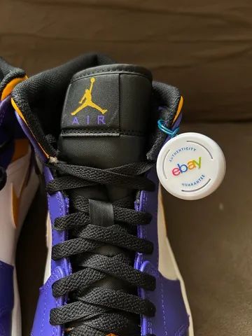 Tênis Nike Air Jordan 1 Mid Lakers - Foto 6