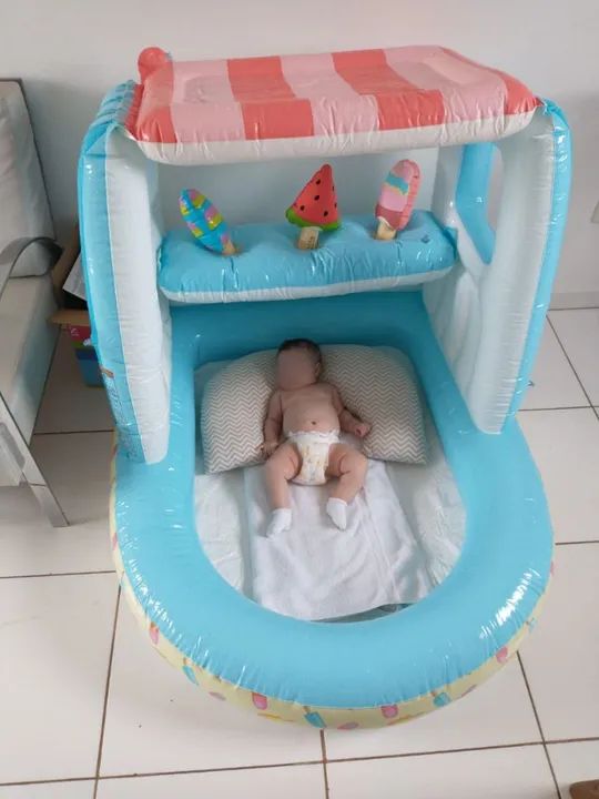 Piscina e Boia Infantil Com Cobertura (60 Litros) + Bolinhas - Foto 2