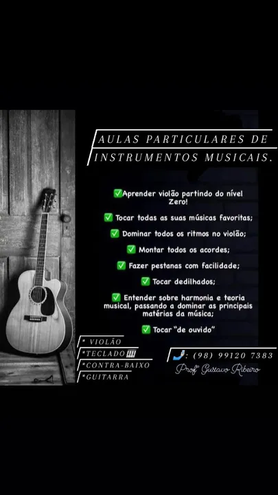 Aulas de Violão/Teclado (á domicílio)