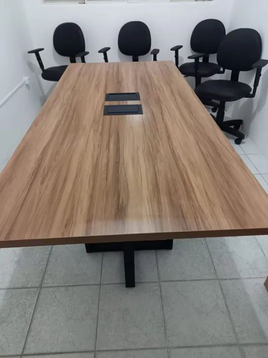 Mesa de Reunião Nogal 2cx tomada - Foto 3
