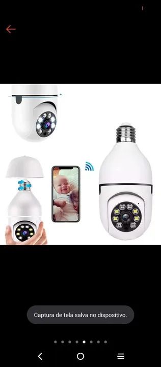 Câmeras lâmpada com led e visão noturna, acompanha cartão de memória de 64 GB - Foto 5