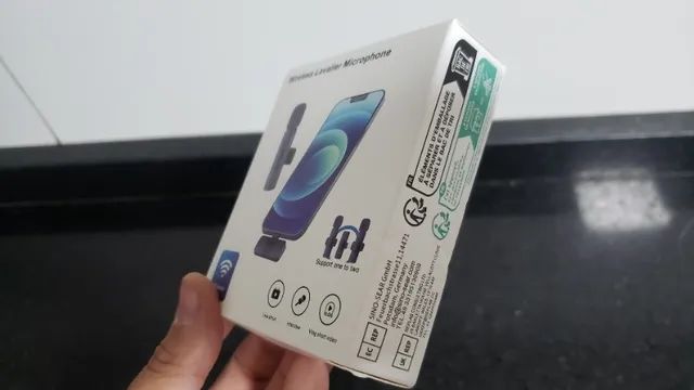 Microfone Lapela recarregável 2 microfones IOS Iphone - Foto 3