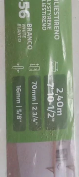 Rodapé de poliestireno Branco - 2,40m (2) - Foto 2