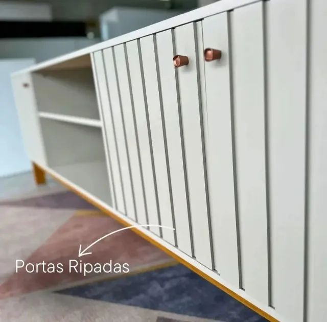 Bancada Permóbili Holanda 100% MDF - Off White/Cinamomo - Montagem Grátis  - Foto 2