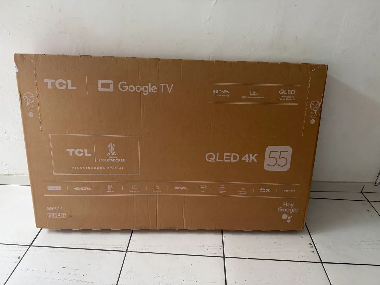 Smart TV 55" TCL 4K UHD QLED 55P7K Google TV AiPQ Google Assistente 3 HDMI 1 USB
