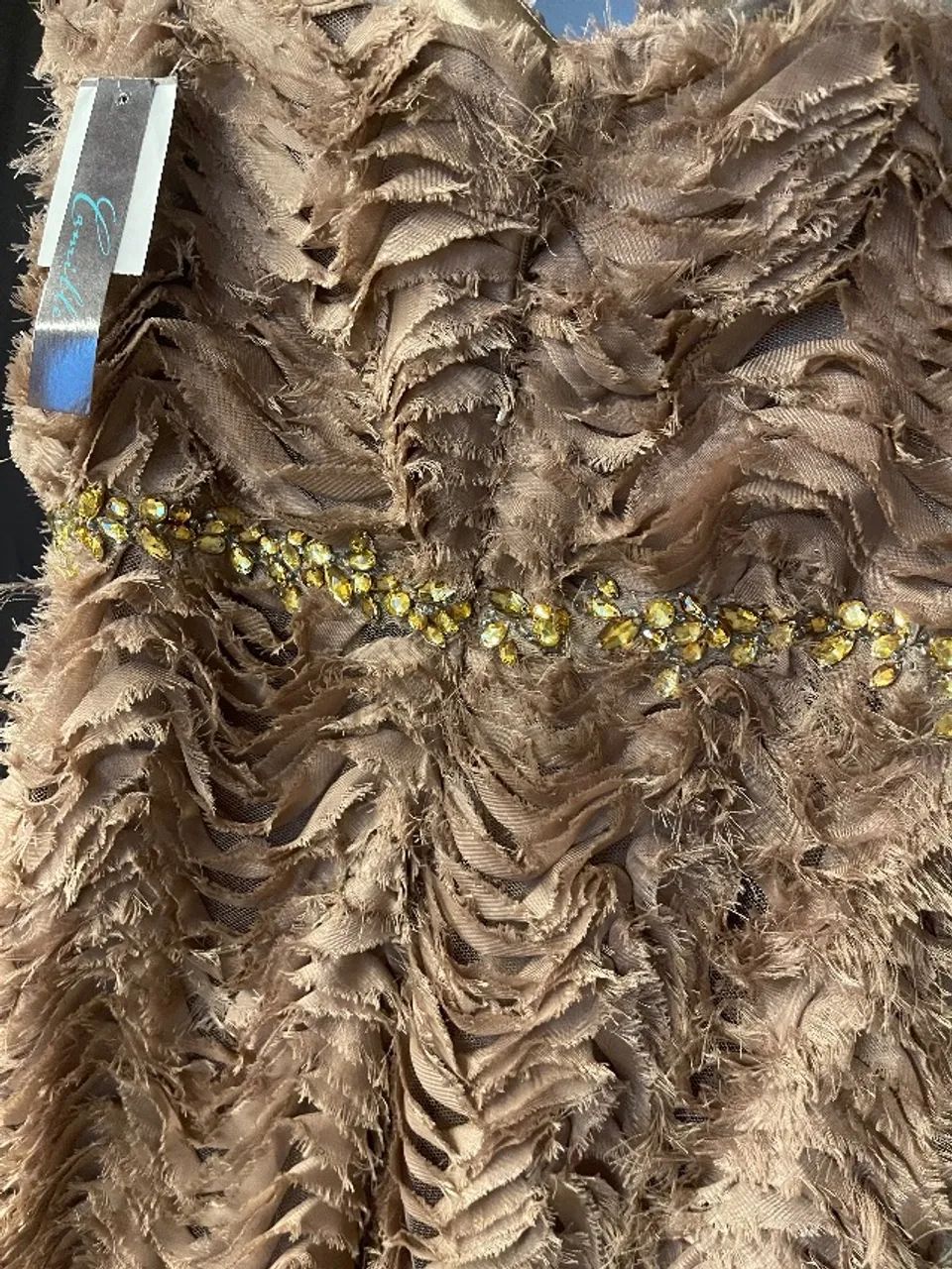 VESTIDO LONGO DE FESTA BRONZE