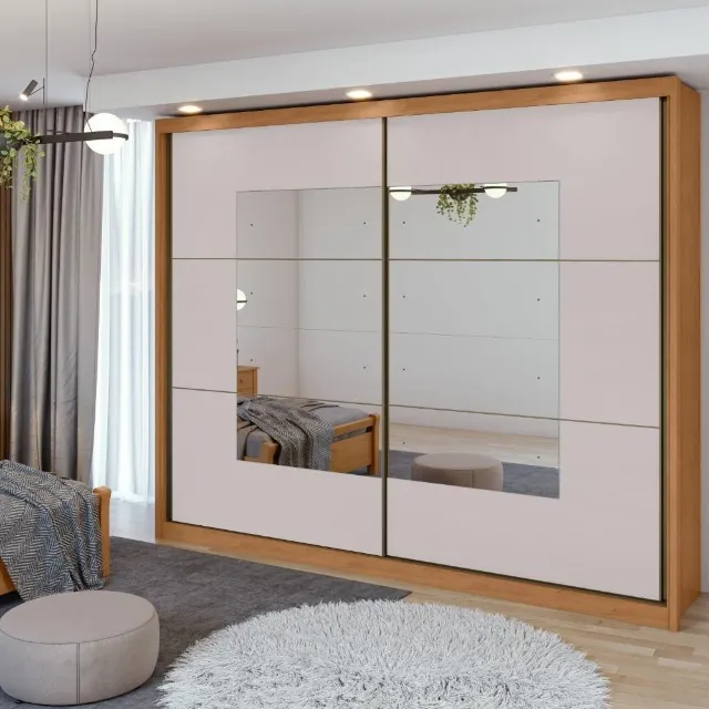 Guarda Roupa 2 Portas 6 Gavetas Espelho 100% MDF Novo Varios Modelos