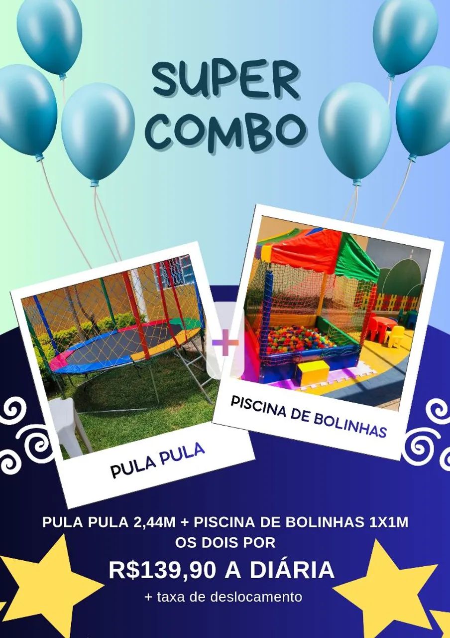 Pula pula e piscina de bolinhas 