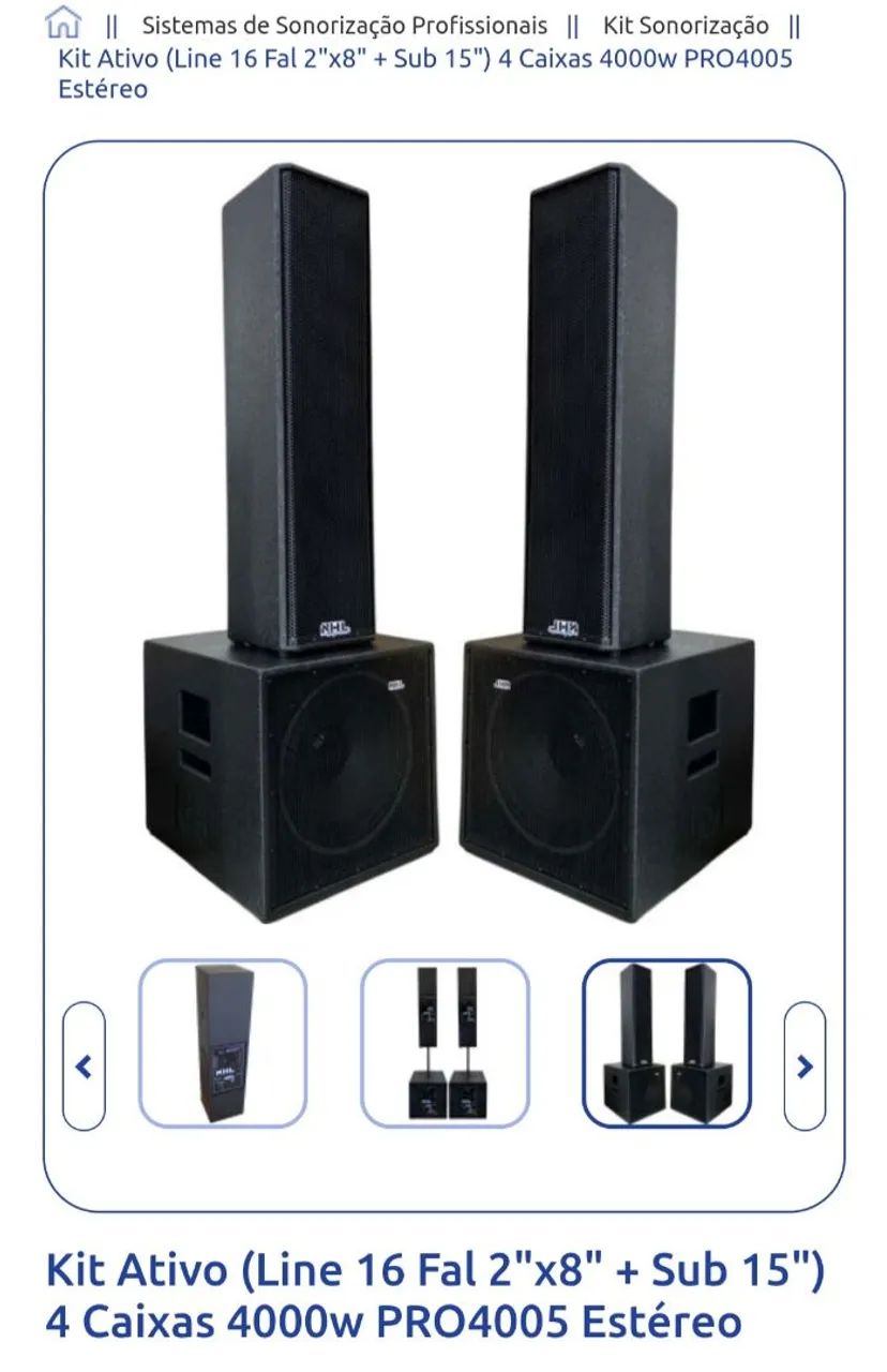Kit Caixas de Som Ativas Stereo NHL PRO 4005 Novas