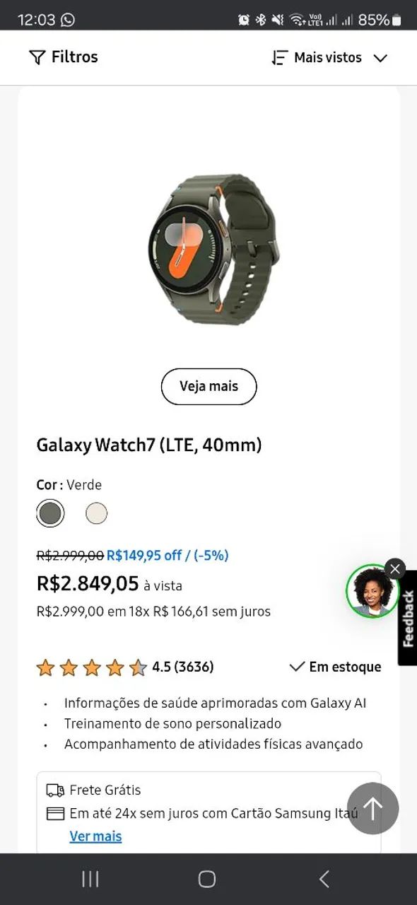 Smartwatch Samsung Galaxy Watch 7 - Foto 5