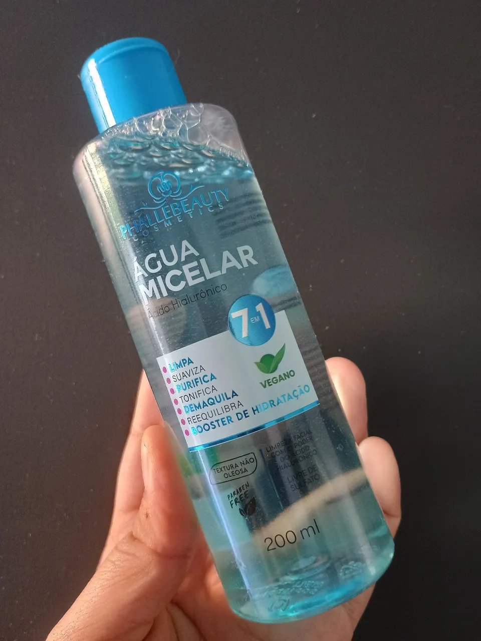 Água Micelar Phallebeauty com Ácido Hialurônico - 200ml