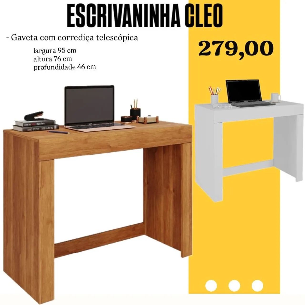 Escrivaninha Cleo com gavetão - ENTREGA HOJE !!! 