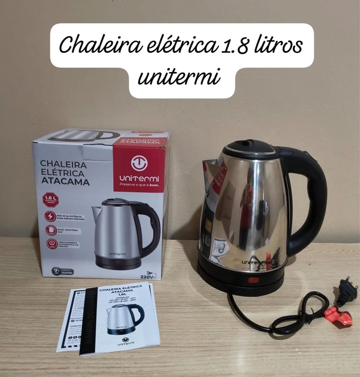 Chaleira Elétrica Unitermi 1.8 Litros